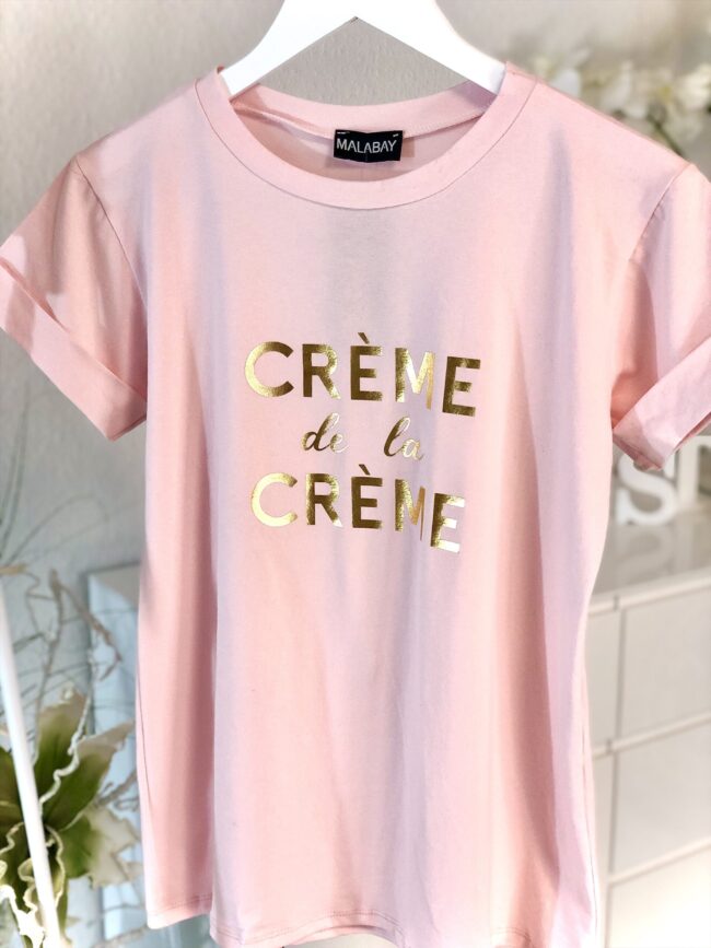 T-Shirt in Rosa, mit Slogan 4