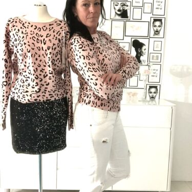 Pullover Leoprint, rosa