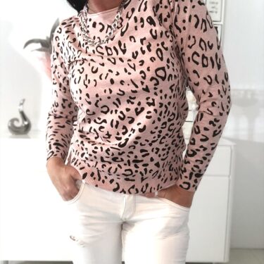 Pullover Leoprint, rosa