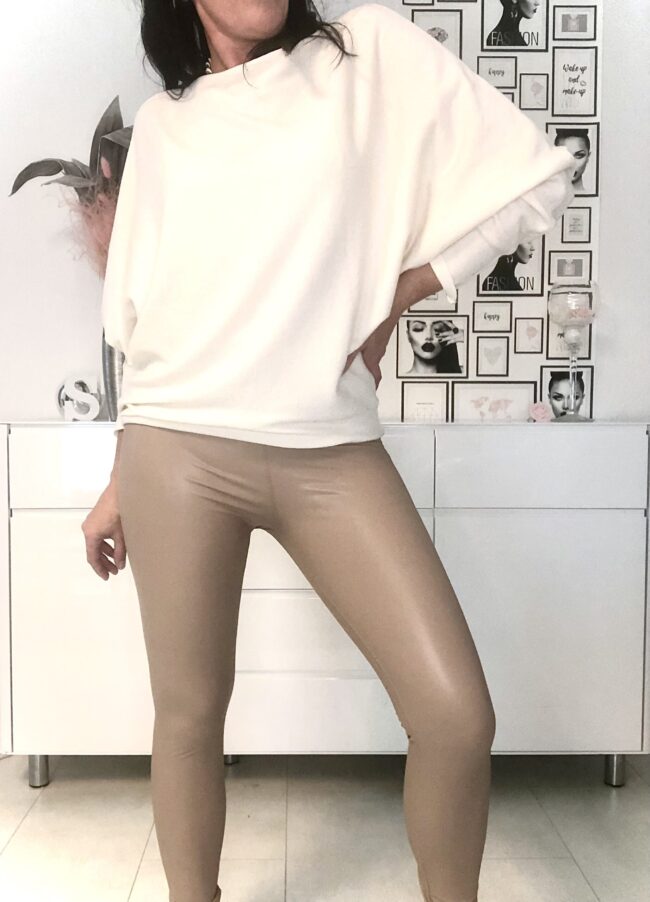 Kunstleder-Leggings Cappuccino 2