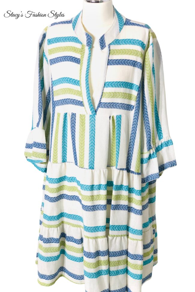 Italy Boho / Tunika Kleid, Azteken-Muster, Onesize 3