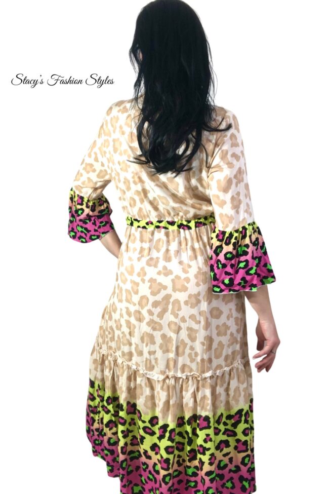 Maxikleid Leoprint, Neon Color, Onesize 4