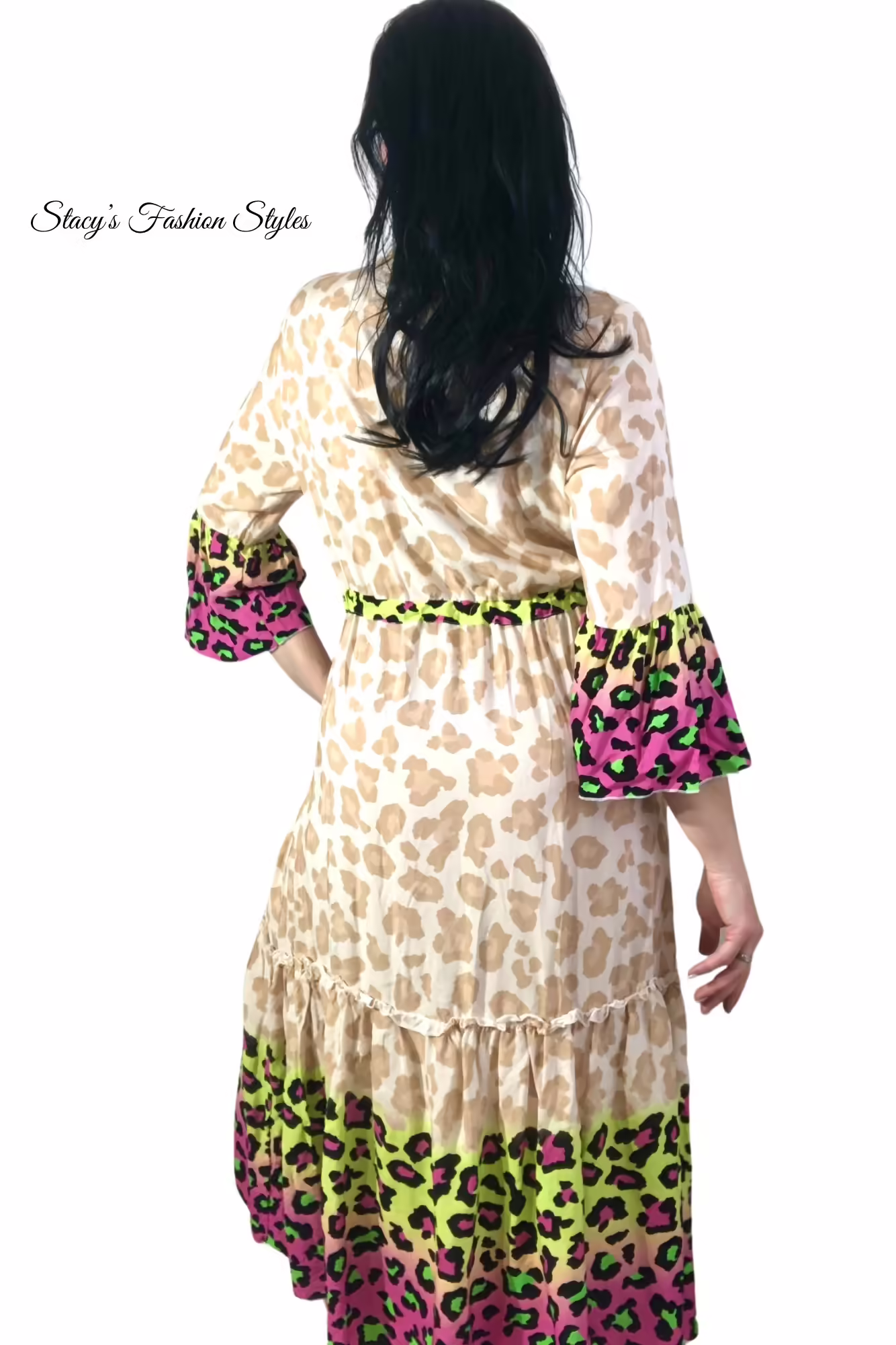 Maxikleid Leoprint, Neon Colors Stacy's Fashion Styles stacys.de Maxikleid Leoprint, Neon Color, Onesize 4