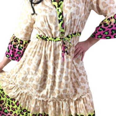 Maxikleid Leoprint, Neon Color, Onesize 2