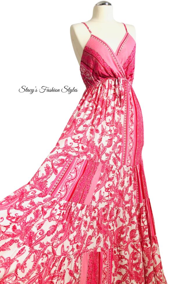 Maxikleid im Boho-Style, rosa 5