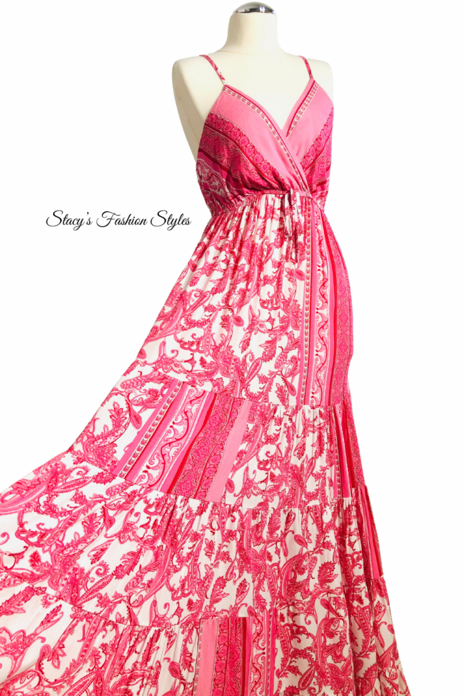 Maxikleid im Boho-Style, rosa 5