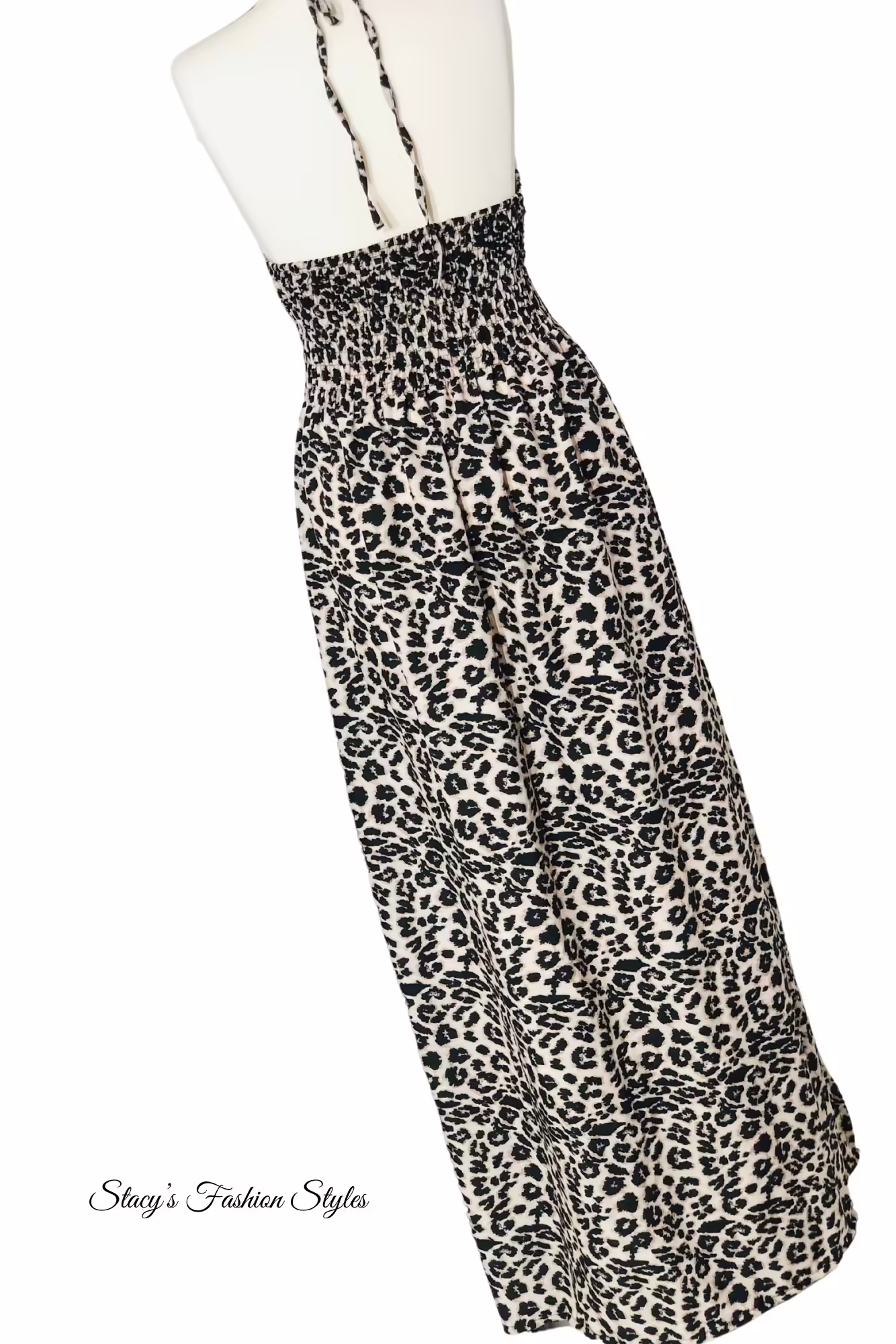Maxikleid Leoprint, Satin-Look Stacy's Fashion Styles stacys.de Maxikleid / Satinkleid mit Leoprint, Seitenschlitz, Spaghettiträger, Onesize 2