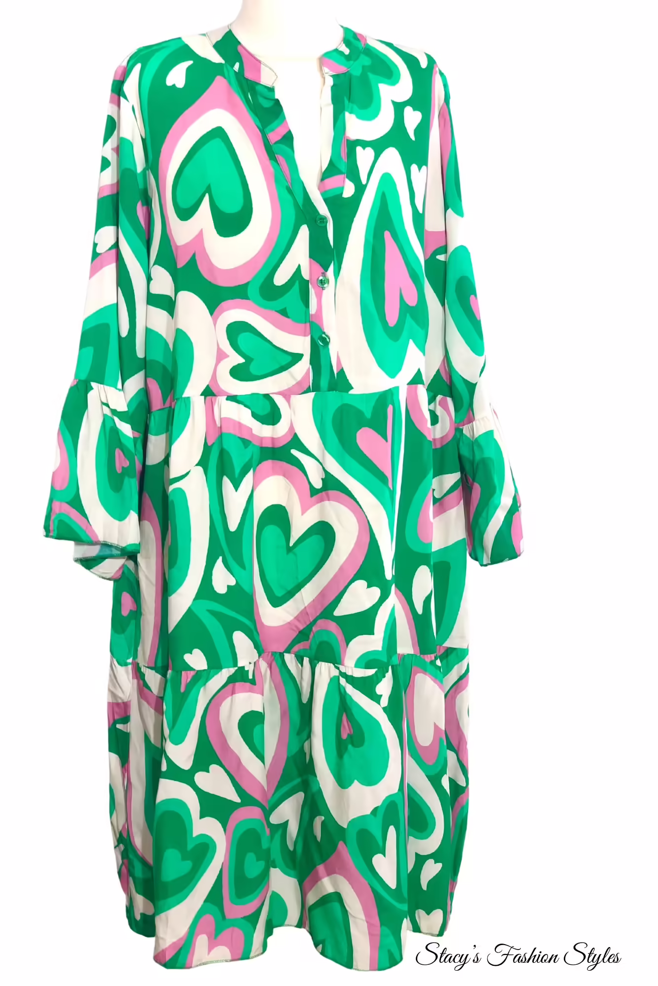 Boho Kleid in Grün/Pink, Wilde Herzen Stacy's Fashion Styles stacys.de Boho Kleid ''Wilde Herzen'' von zwillingsherz, Onesize 2