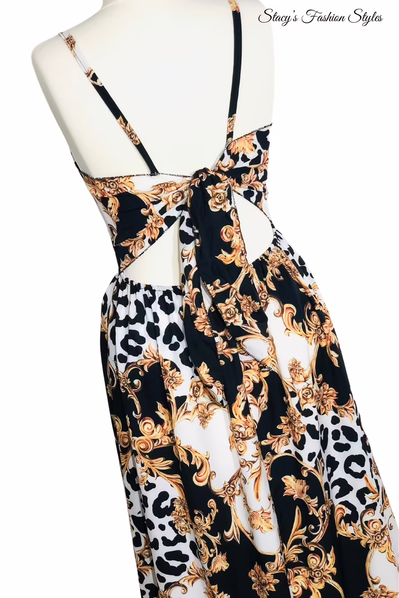 Maxikleid / Satinkleid mit Leoprint, Abstrakt Stacy's Fashion Styles stacys.de Maxikleid / Satinkleid mit Leoprint, Abstrakt 4