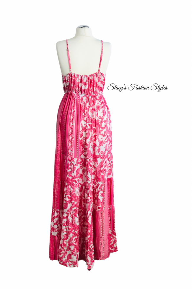 Maxikleid im Boho-Style, rosa 3