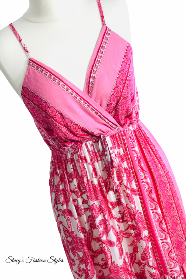 Maxikleid im Boho-Style, rosa 2