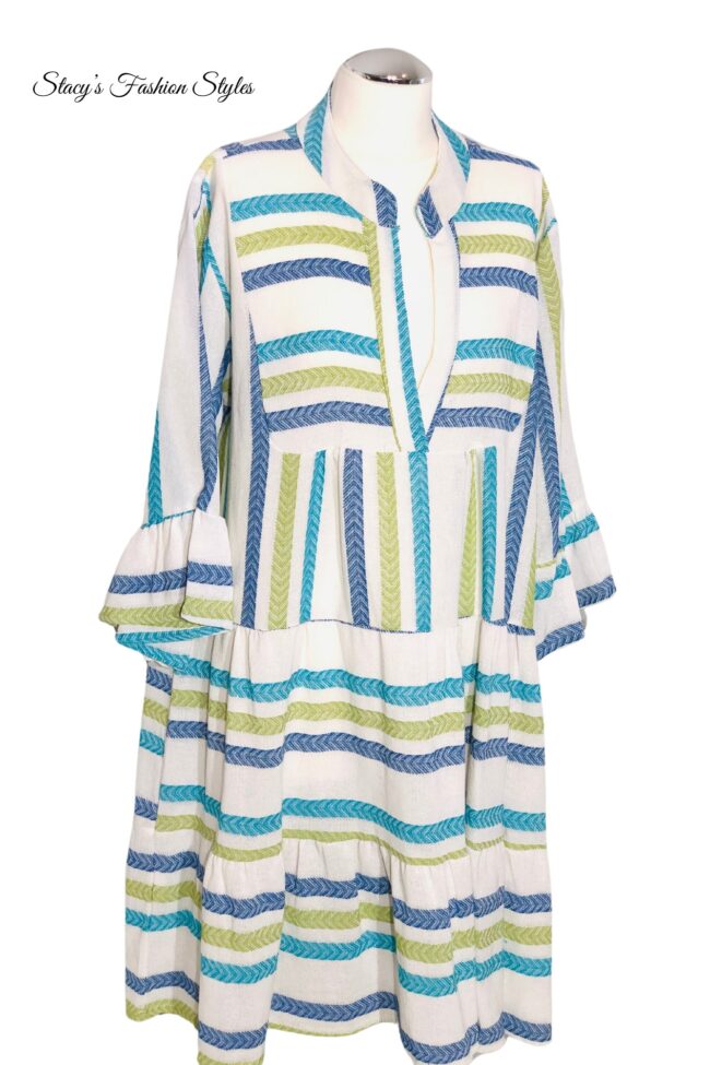 Italy Boho / Tunika Kleid, Azteken-Muster, Onesize 2