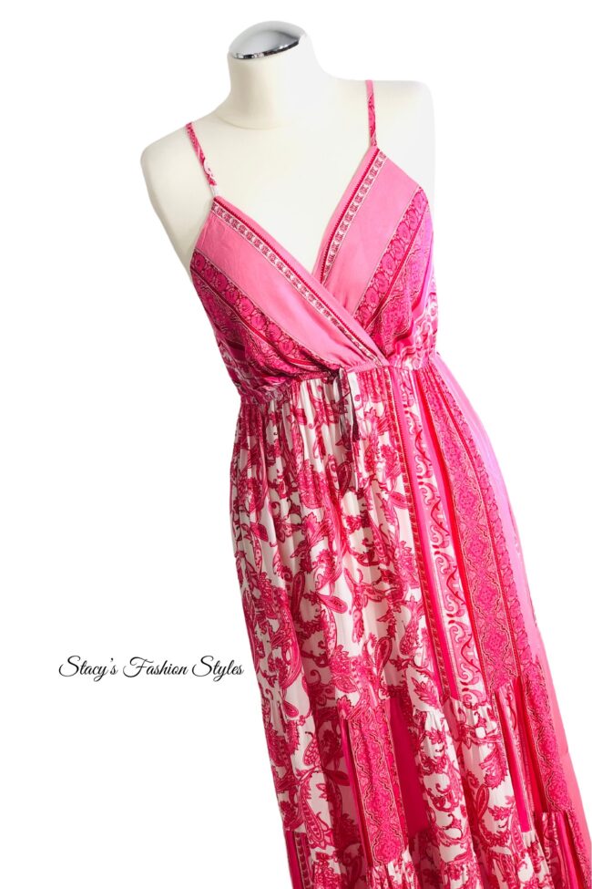 Maxikleid im Boho-Style, rosa