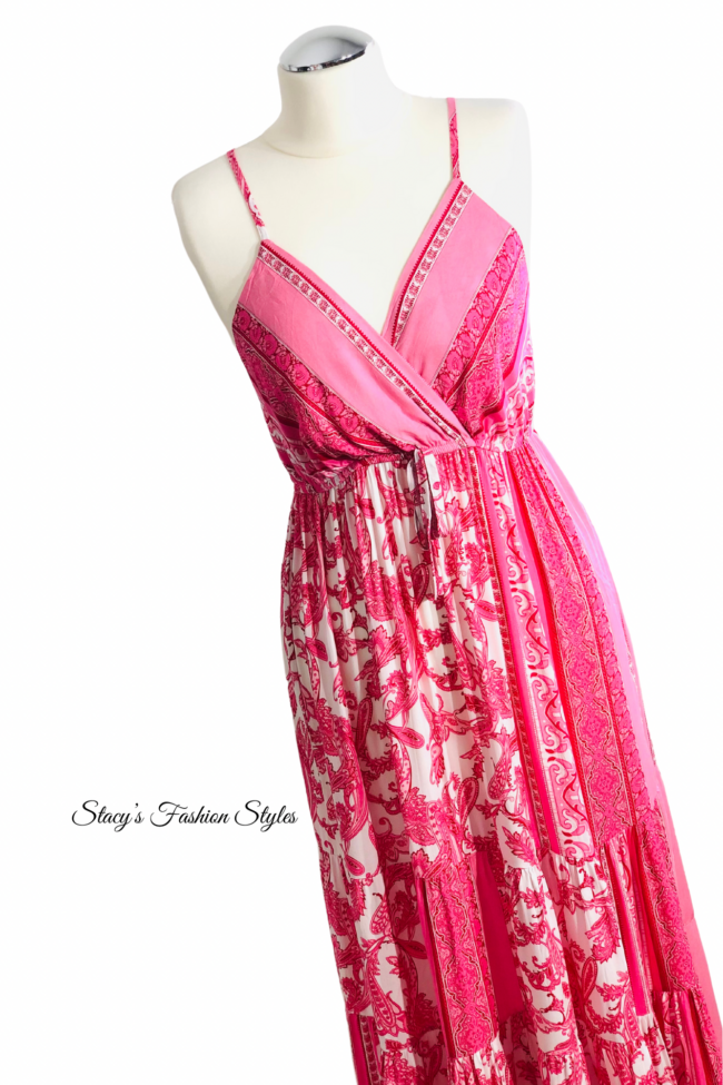 Maxikleid im Boho-Style, rosa