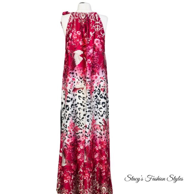 Maxikleid Leoprint, pink 4