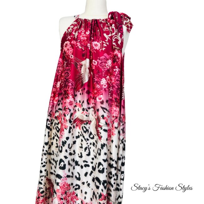 Maxikleid Leoprint, pink 3