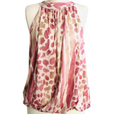 Blusen-Top, Leoprint-Pastell, rosa/ beige