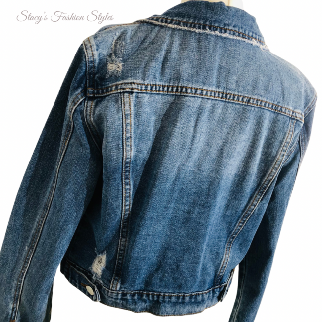 Jeansjacke Used-Look, blau 4