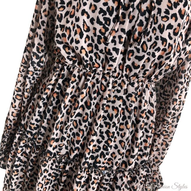 Kleid Leoprint, langärmlig 3