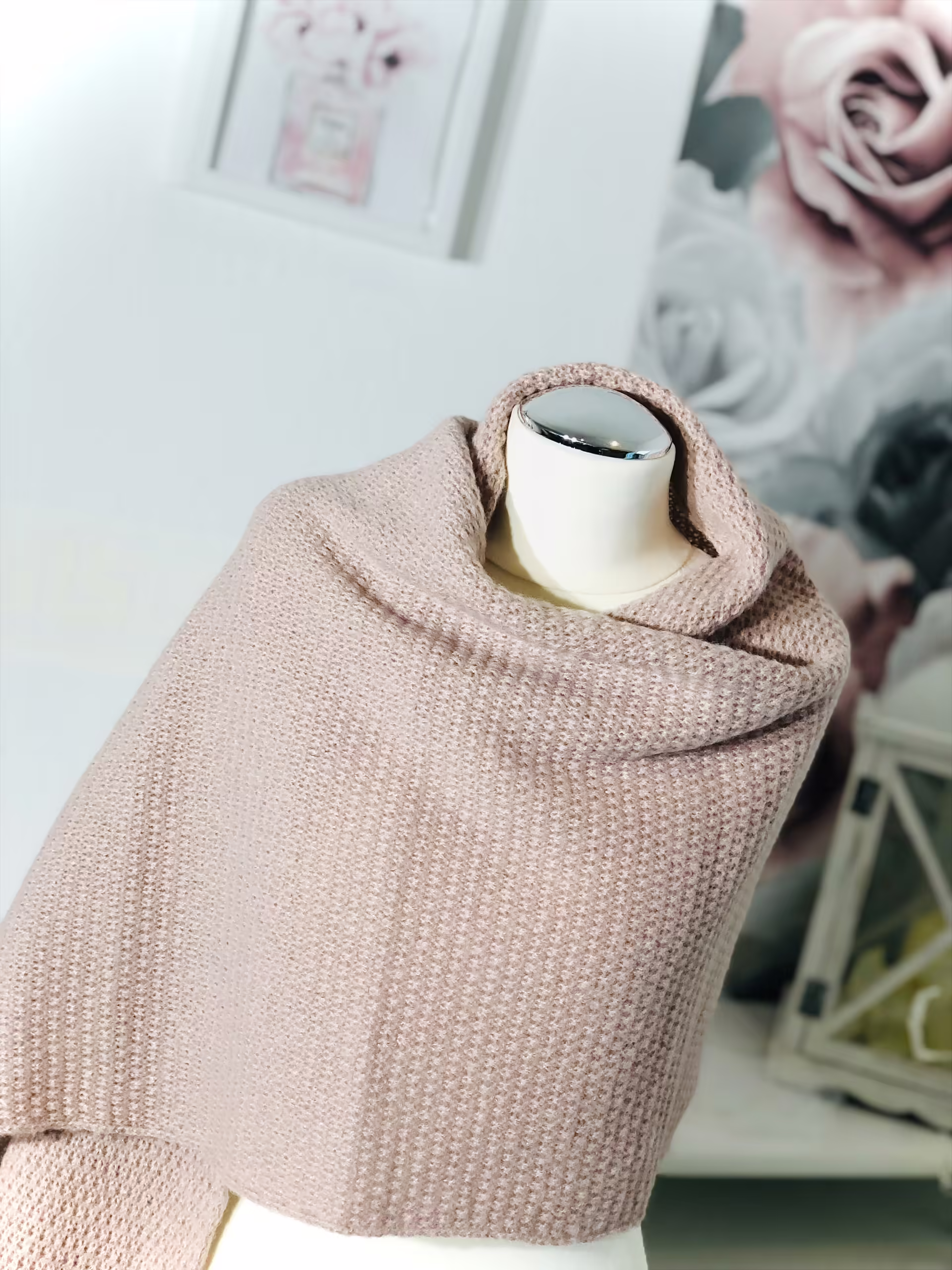 weicher Schal mit Glitzer, rosa