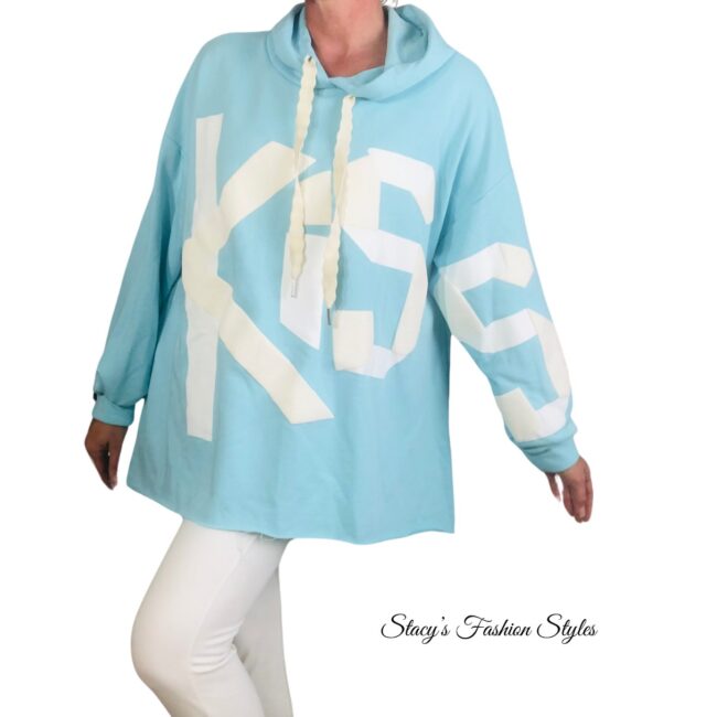 Oversized Hoodie *KISS*, Onesize, in verschiedenen Farben