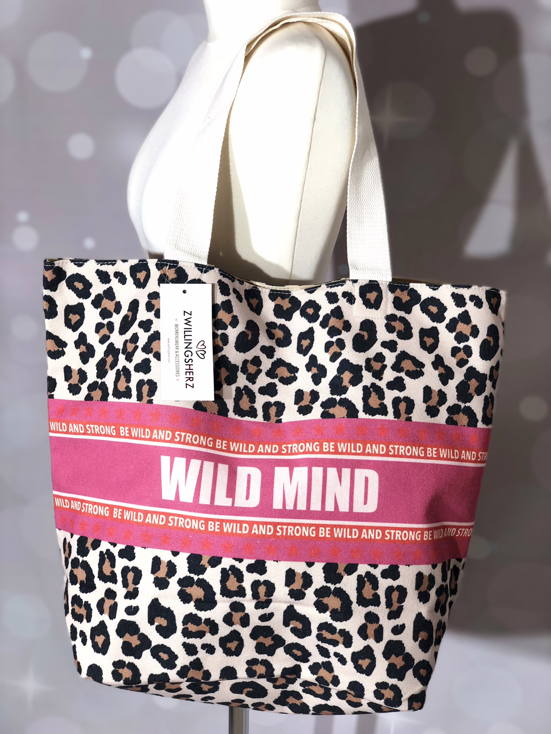 Zwillingsherz Tote Bag, Leo/ Pink 3