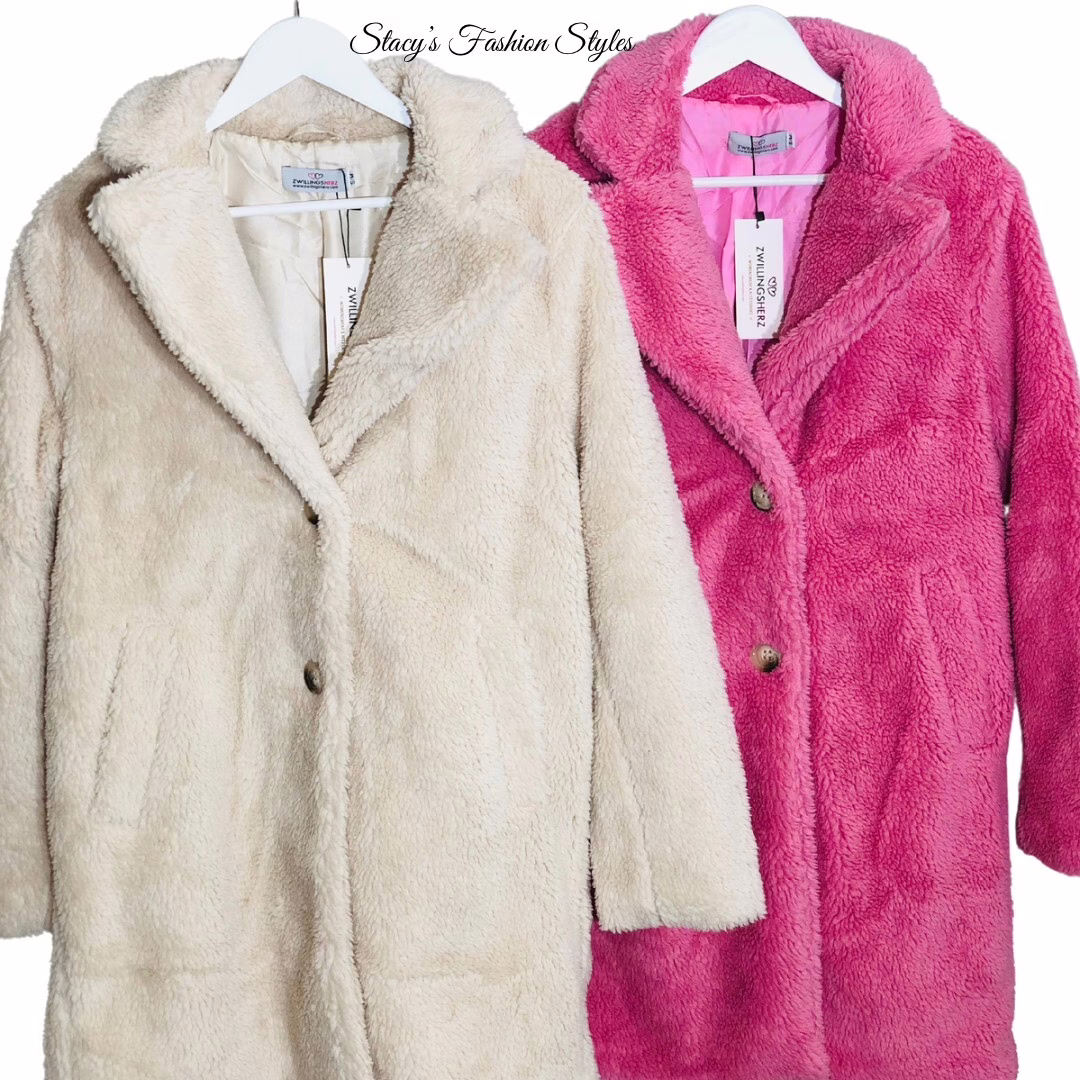 Zwillingsherz Teddymantel, Oversize-Look Stacy's Fashion Styles stacys.de Teddymantel Zwillingsherz, S/M, 2 Farbvarianten