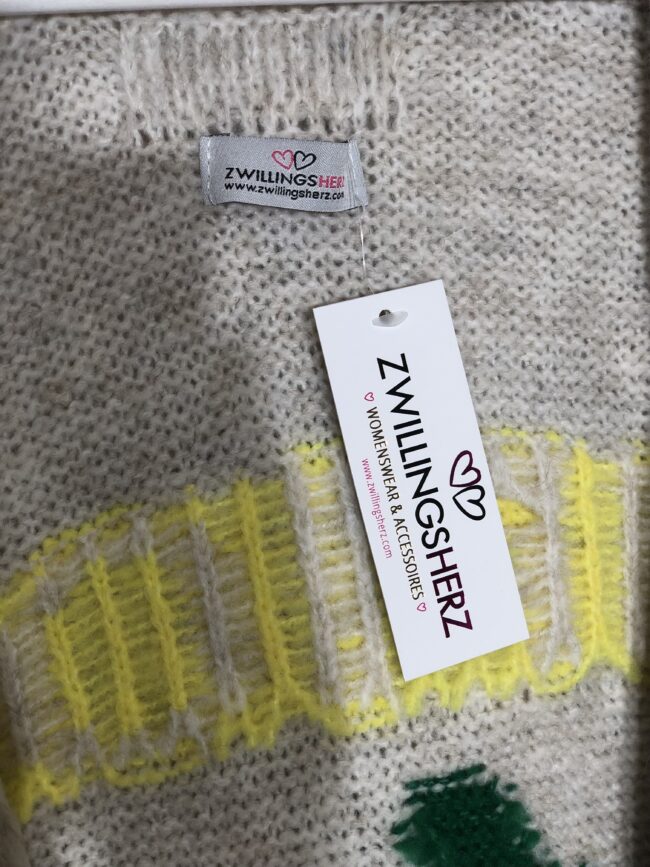 Cardigan Zwillingsherz, Limoncello, Onesize, Beige 4