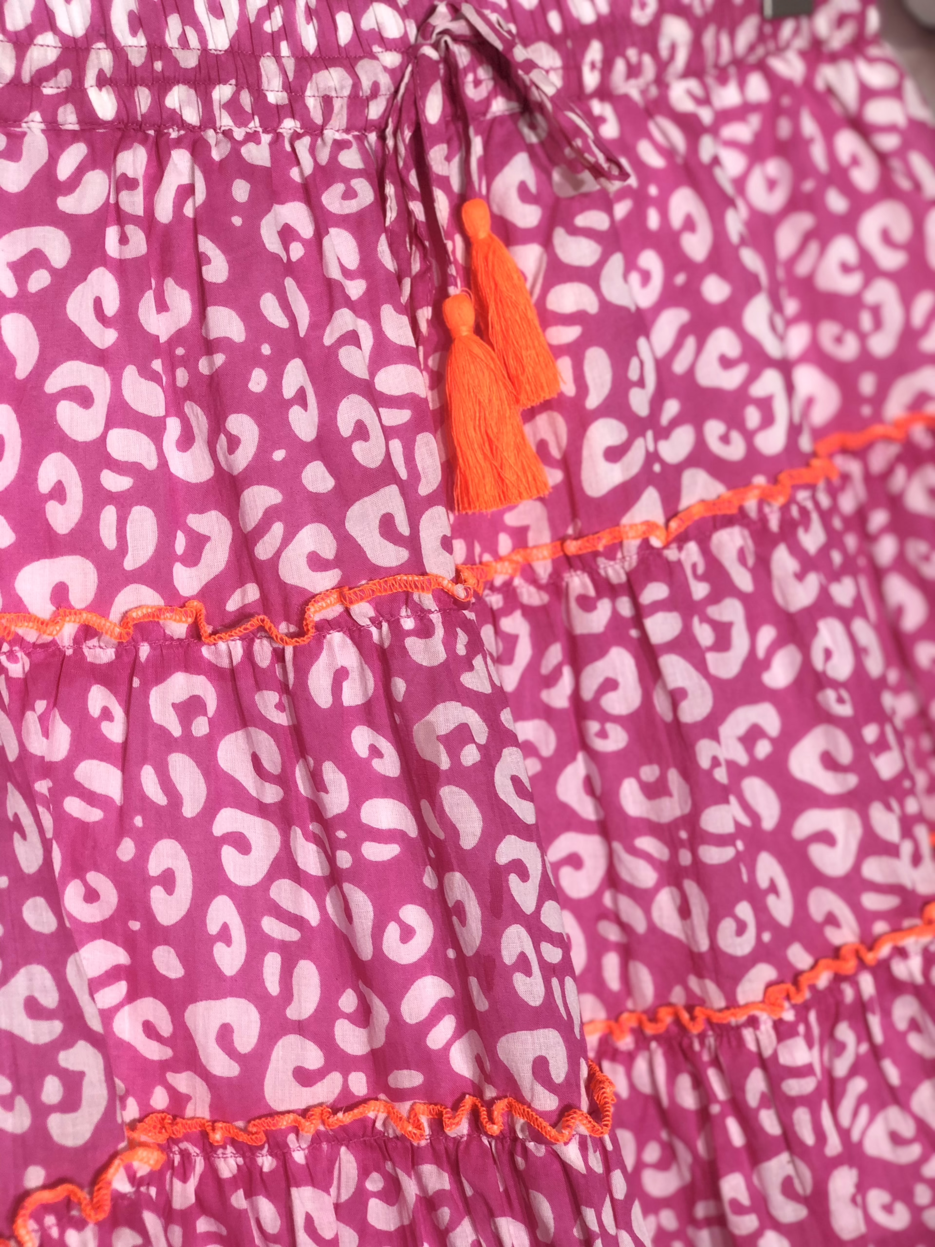 Zwillingsherz Rock, Leo-Muster, pink/ rosa, 3
