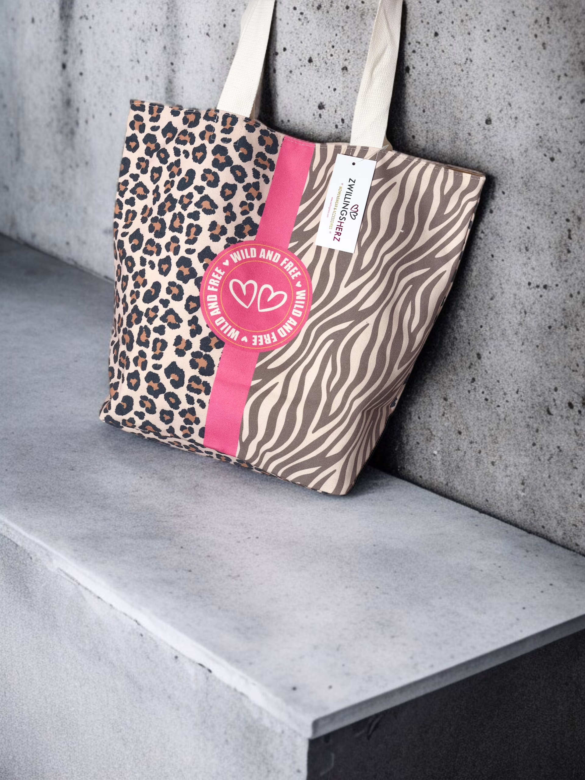 Zwillingsherz Tote Bag, Leo-Zebra, 4