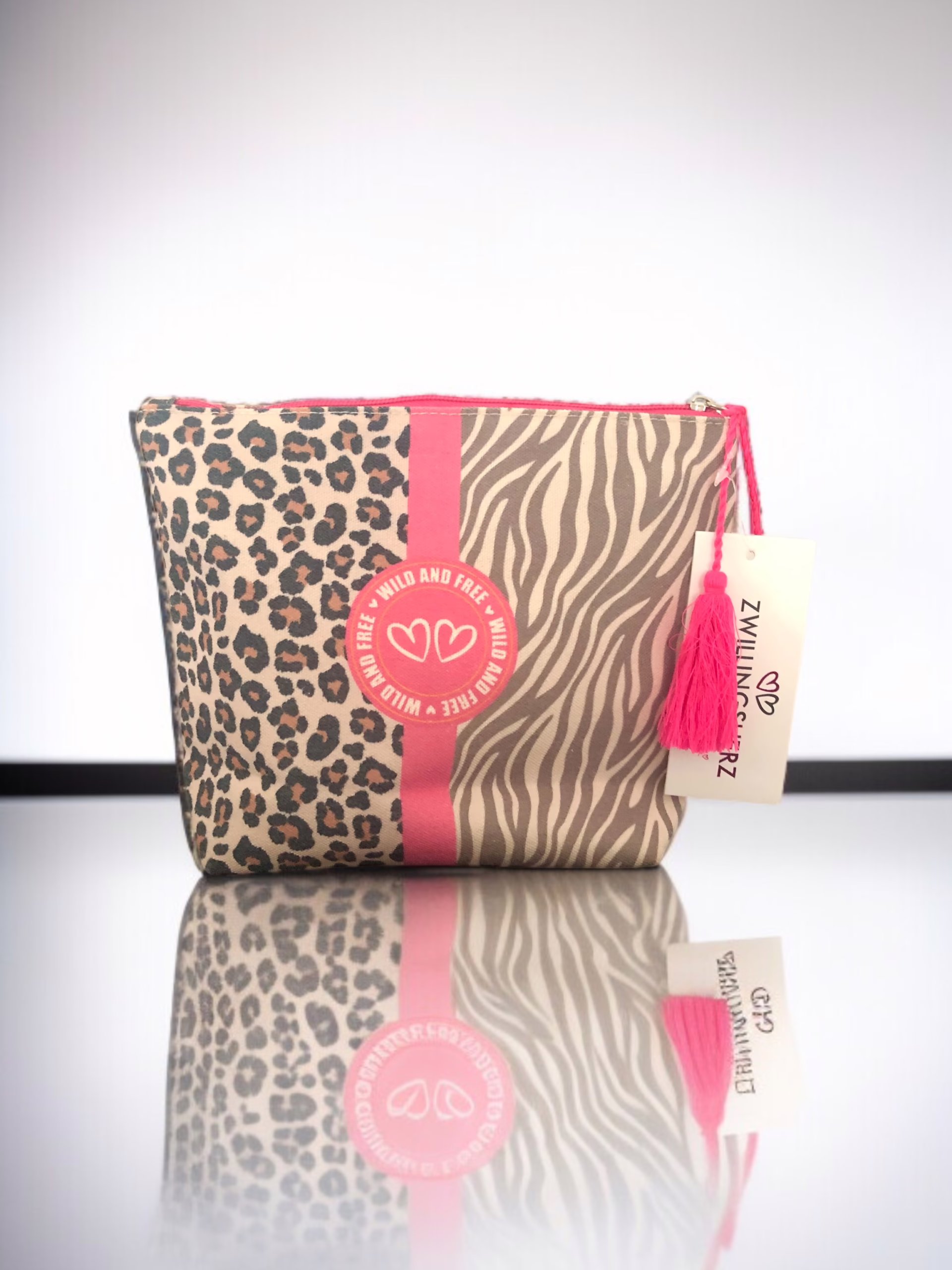 Zwillingsherz Tote Bag + Kosmetiktasche Stacy's Fashion Styles stacys.de Zwillingsherz Shopper + Kosmetiktasche, Leo-Zebra, 4