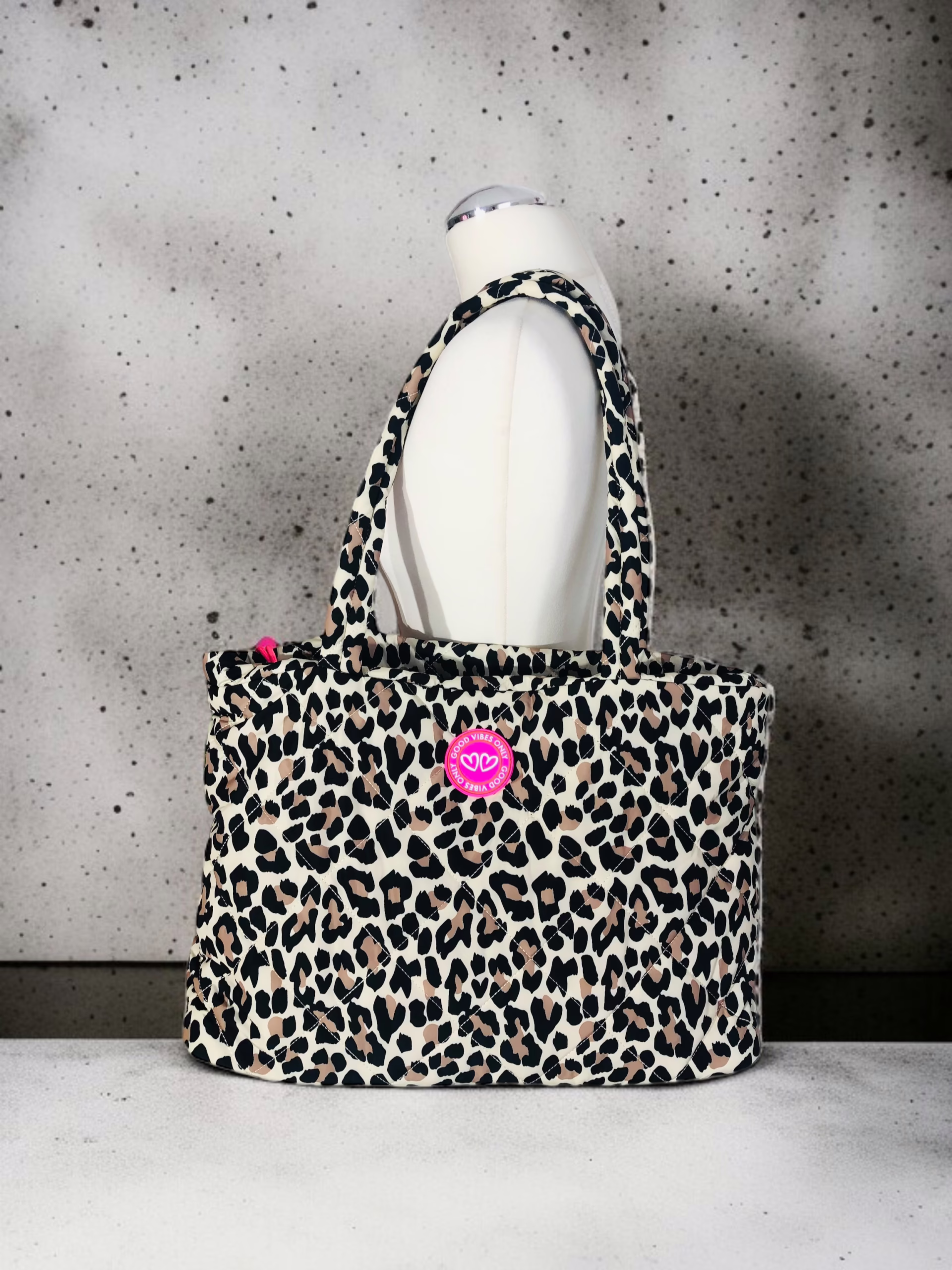 Stepptasche Zwillingsherz *Good Vibes Only*, Leo-Muster
