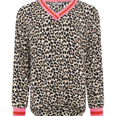 Zwillingsherz Blusenshirt Leo-Beige/ Pink, 2