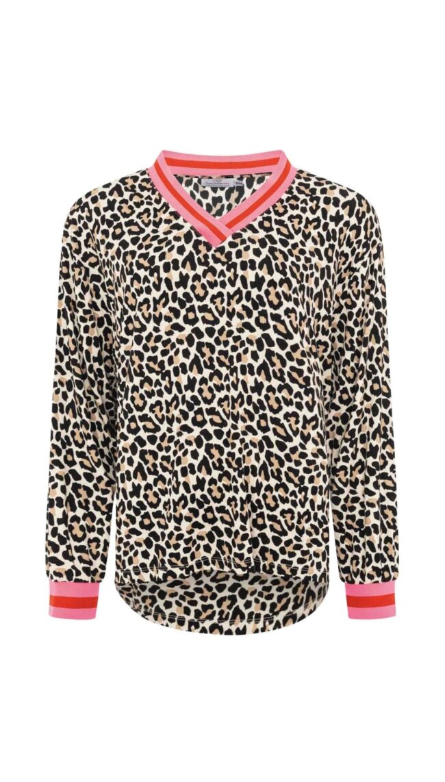Zwillingsherz Blusenshirt Leo-Beige/ Pink, 2