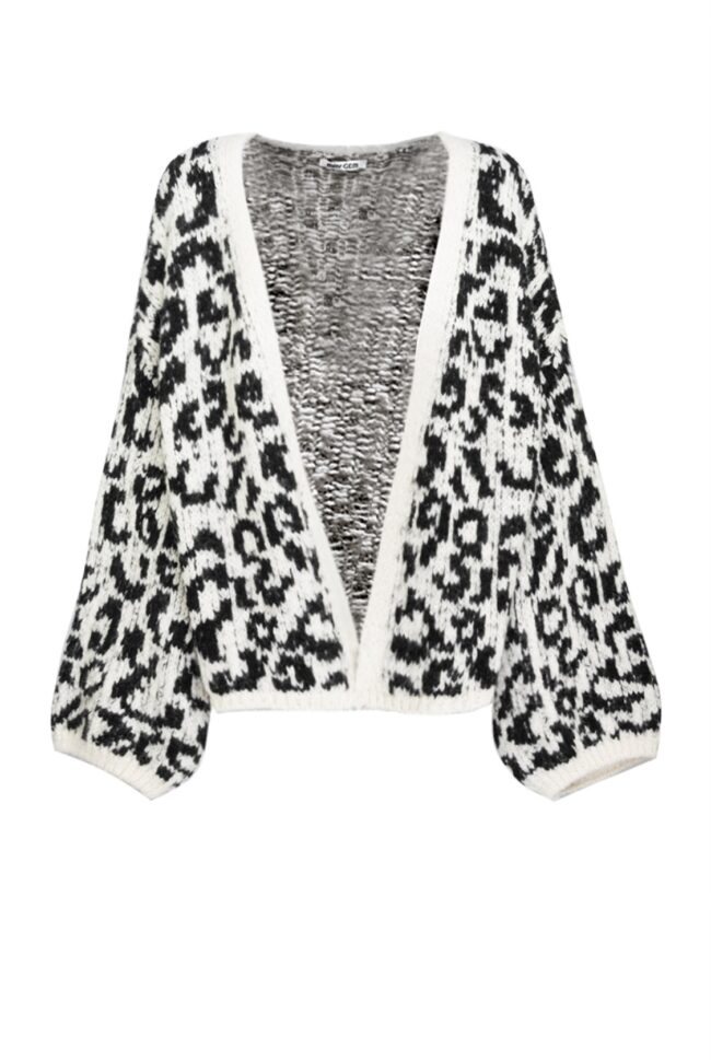 Cardigan Leo, Onesize, schwarz/ helles Beige, 2
