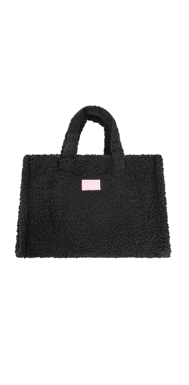 Zwillingsherz XXL Shopper *Teddyfell*, schwarz, 2