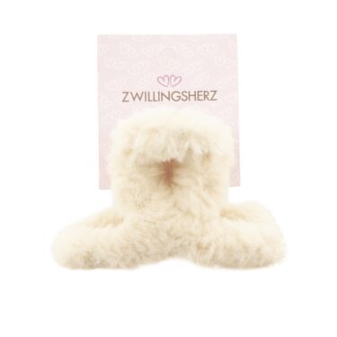 Zwillingsherz Haarspange *Plüsch*, beige, 2