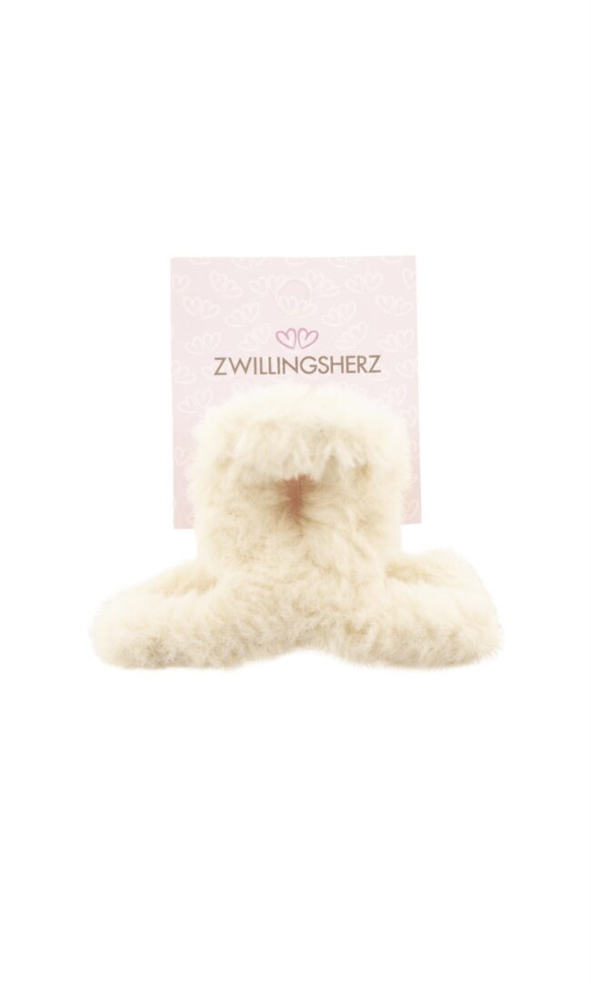 Zwillingsherz Haarspange *Plüsch*, beige, 2