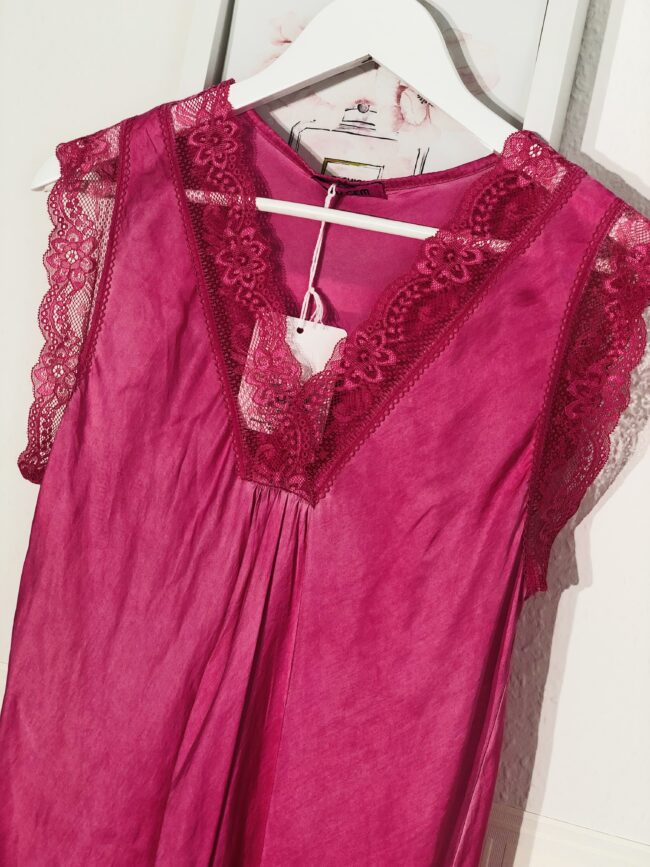 Shirt mit Spitze, pink, 4