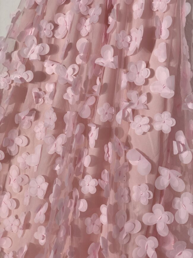 Tüllrock mit 3-D Blüten, rosa, 5