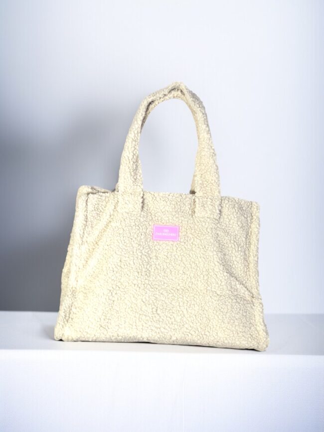 Zwillingsherz XXL Shopper *Teddyfell*, beige, 4