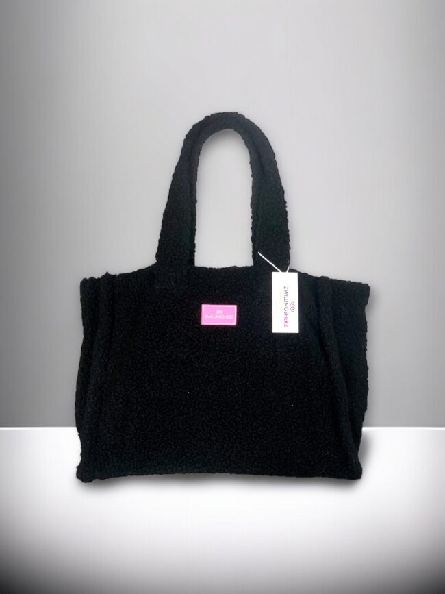 Zwillingsherz XXL Shopper *Teddyfell*, schwarz, 5