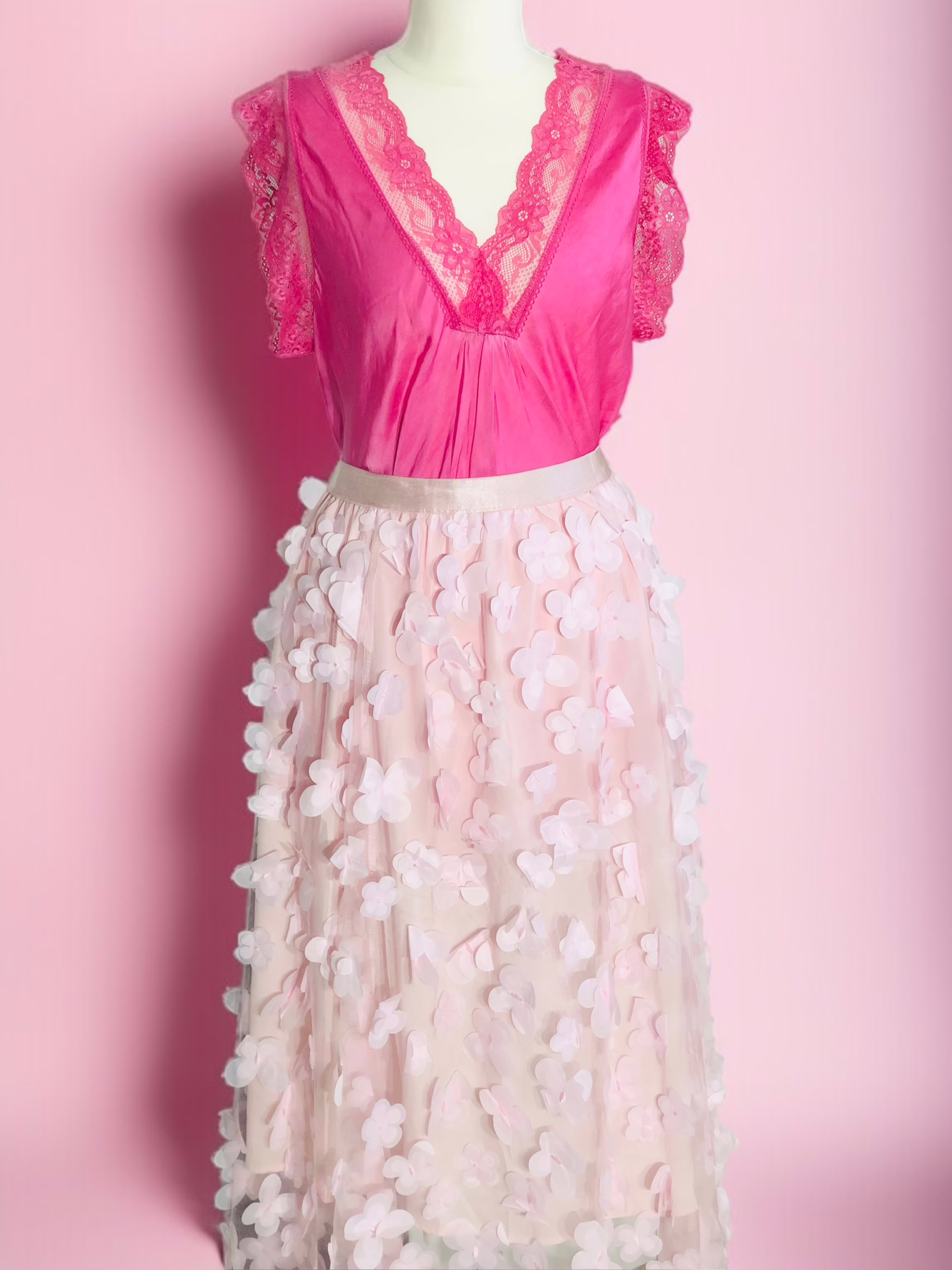 Shirt mit Spitze, pink, 3
