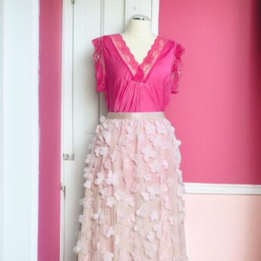 Shirt mit Spitze, pink
