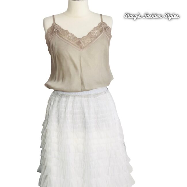 Trägertop mit Spitze, beige, Onesize, 2