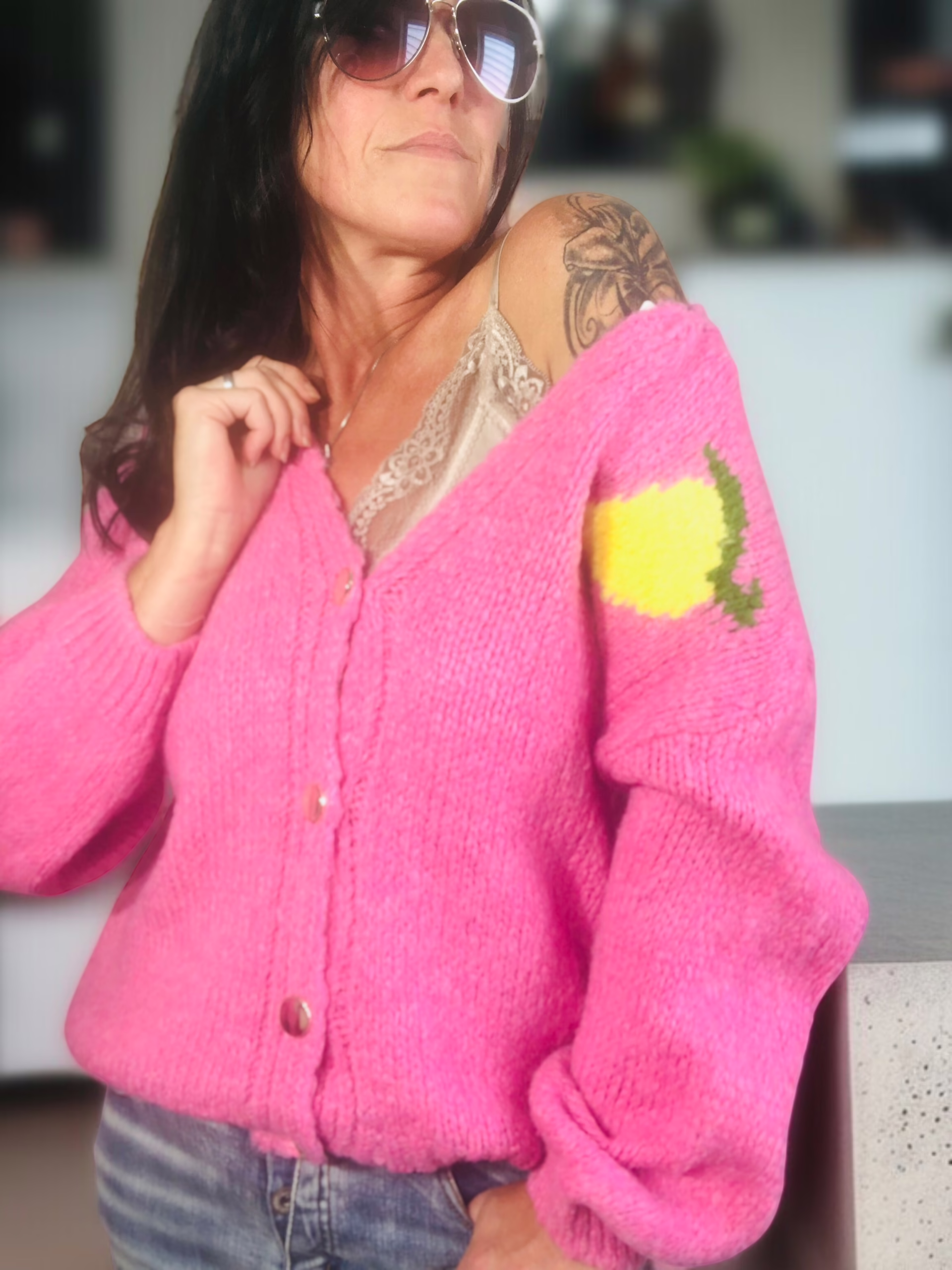 Italy Cardigan Limoncello, in 3 Farben Stacy's Fashion Styles stacys.de Italy Cardigan Limoncello, pink, Onesize