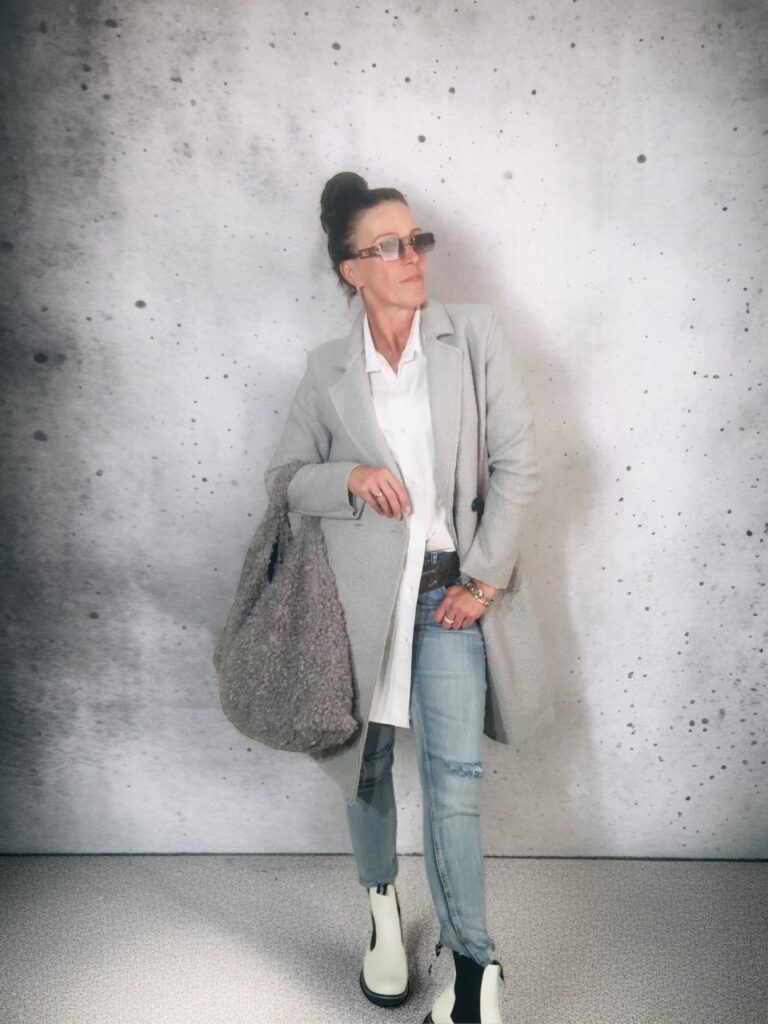 Italy Teddymantel, hellgrau, Onesize, May Gem Kollektion