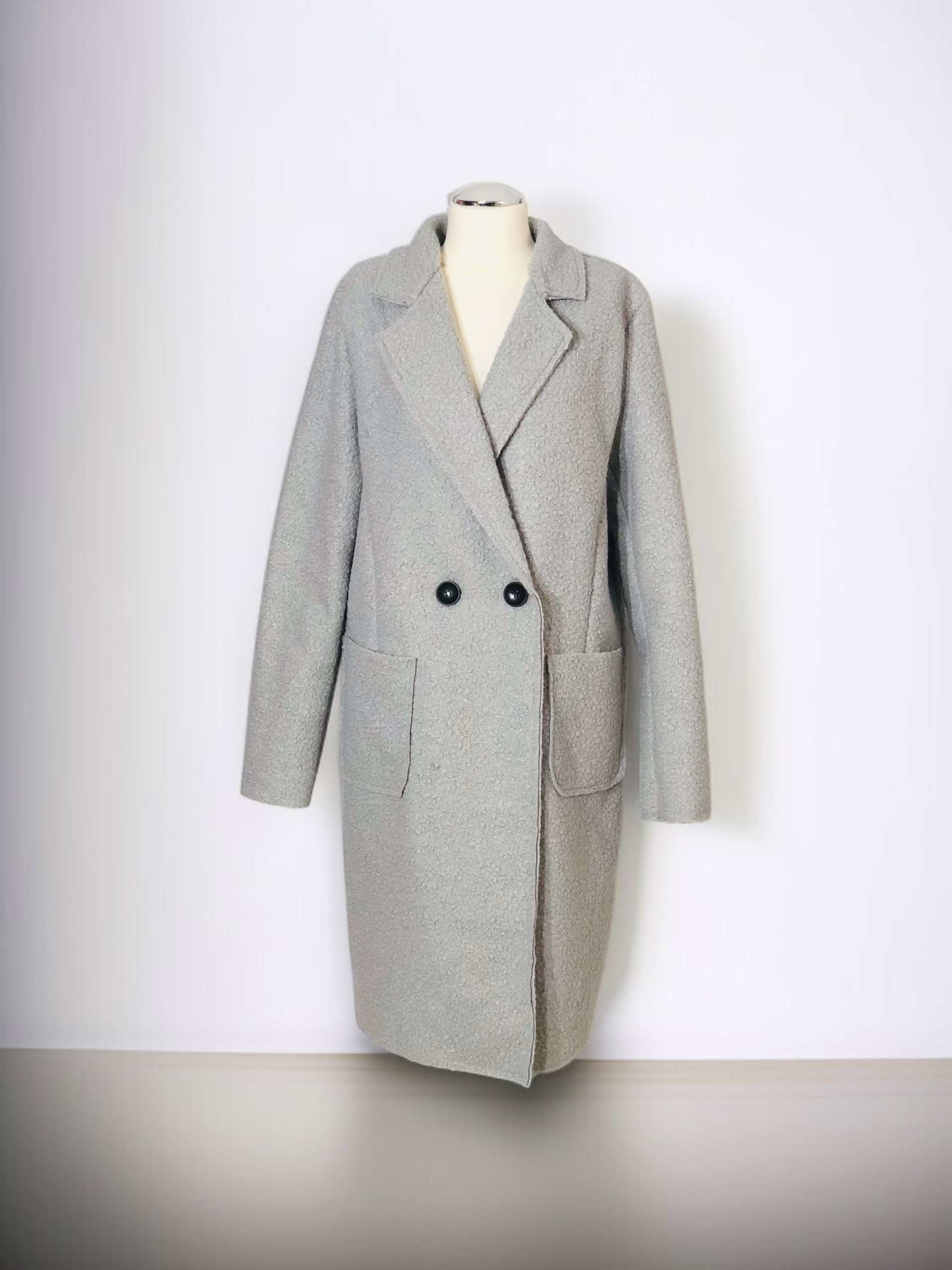 Italy Teddymantel, hellgrau, Onesize, May Gem Kollektion, 5