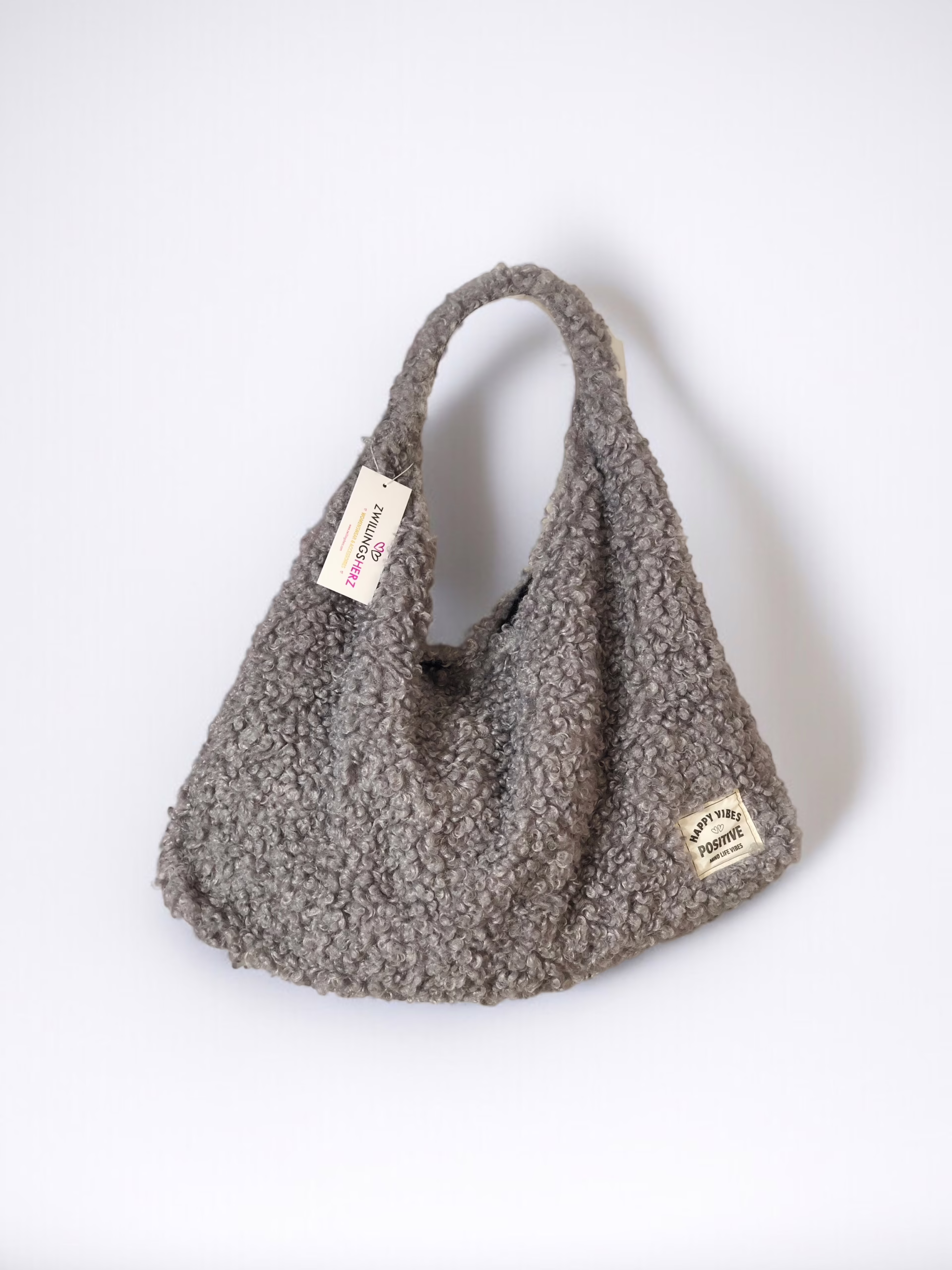 Zwillingsherz XXL Shopper Teddyfell Stacy's Fashion Styles stacys.de Zwillingsherz XXL Shopper Teddyfell, grau, 2