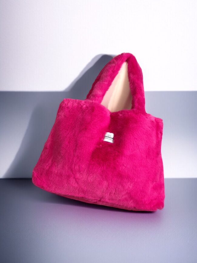 Zwillingsherz XXL Shopper Kunstfell, pink